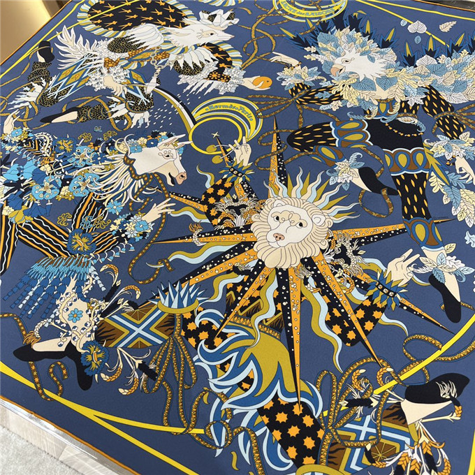 KHĂN Hermes Le Sacre Des Saisons Silk scarf