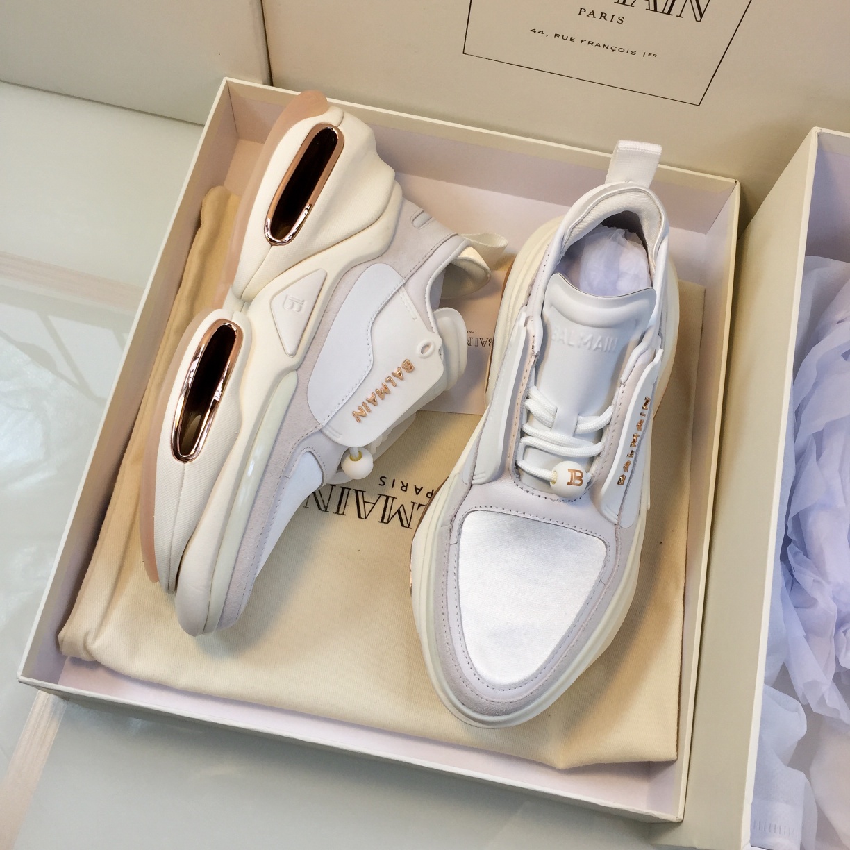GIÀY BALMAIN WHITE SNEAKERS