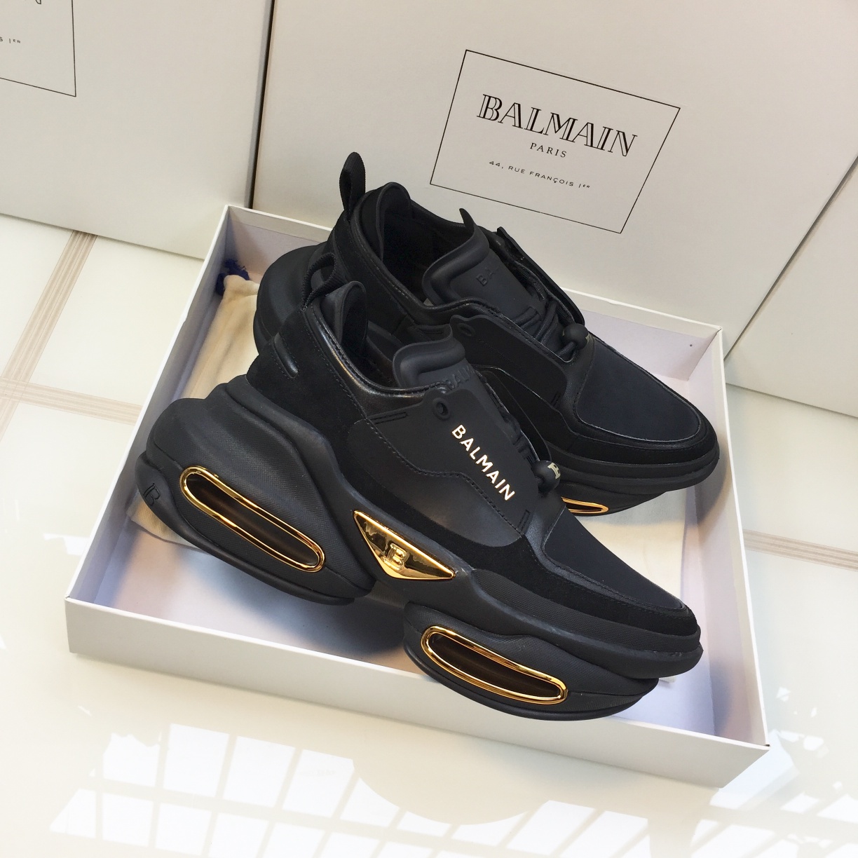 GIÀY BALMAIN BLACK SNEAKERS