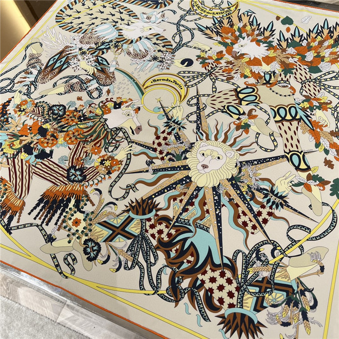 KHĂN Hermes Le Sacre Des Saisons Silk scarf