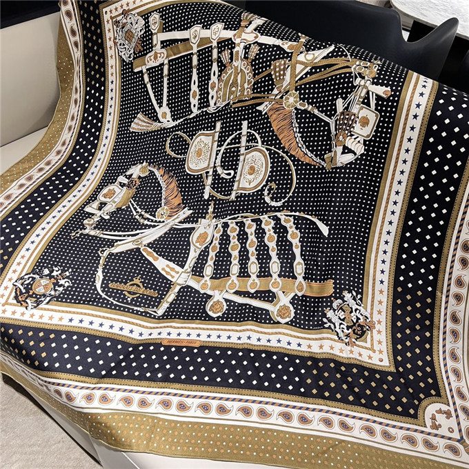 KHĂN Hermes Harnais De Cour Logo scarf
