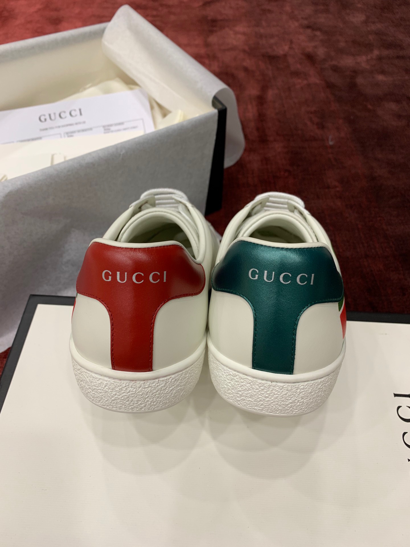 GIÀY GUCCI Leather Ace Sneakers Interlocking GG White