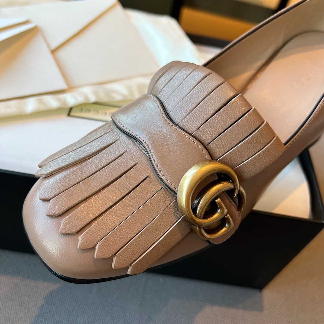GIÀY GUCCI GG LEATHER LOGO LOAFER SHOES