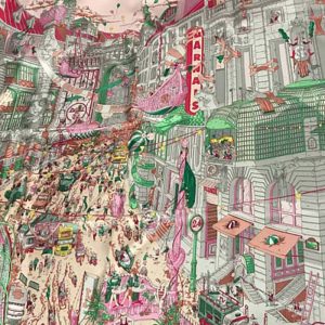 KHĂN Hermes Women Le Grand Prix Du Faubourg Scarf 90-White