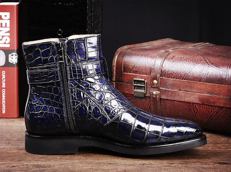 Giày Boots cao cổ da cá sấu thủ công