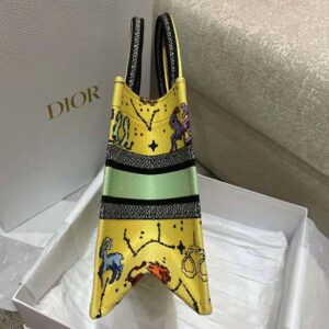 TÚI Dior Women Small Dior Book Tote Latte Multicolor Dior Jardin D’Hiver Embroidery