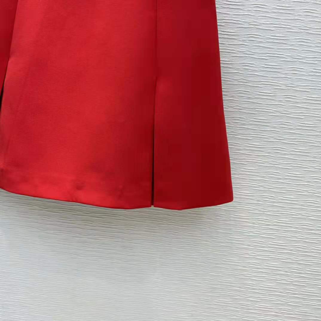 Chân váy Dior Dioramour Miniskirt with Heart-Shaped Pockets Red Wool and Silk