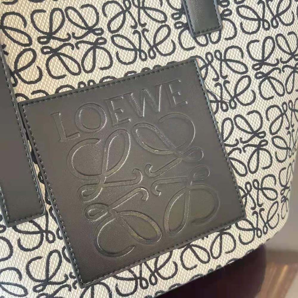 TÚI LOEWE Elephant Basket Bag bằng vải Jacquard Anagram và da bê