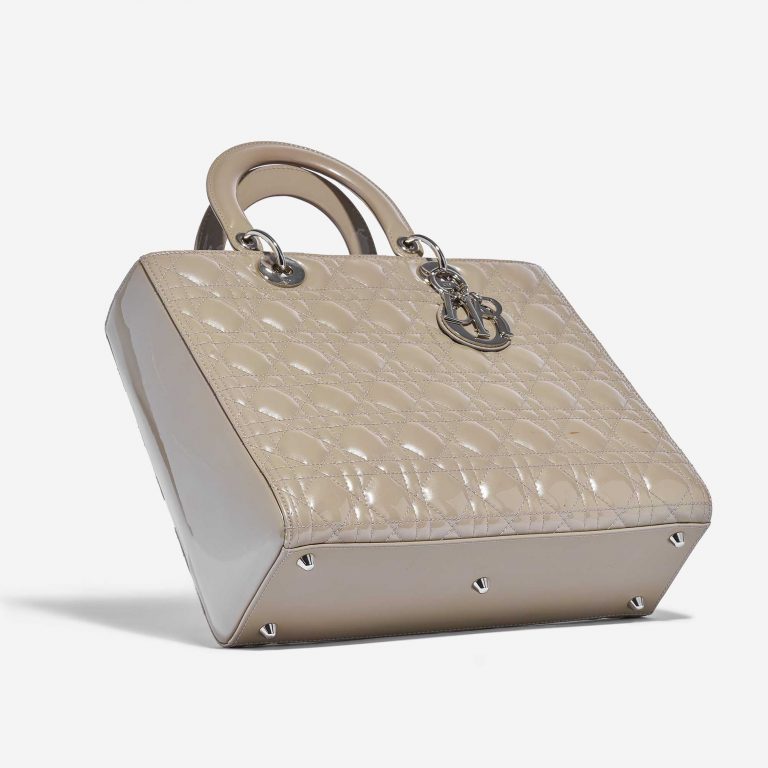 TÚI Dior Lady Large Patent Leather Gris