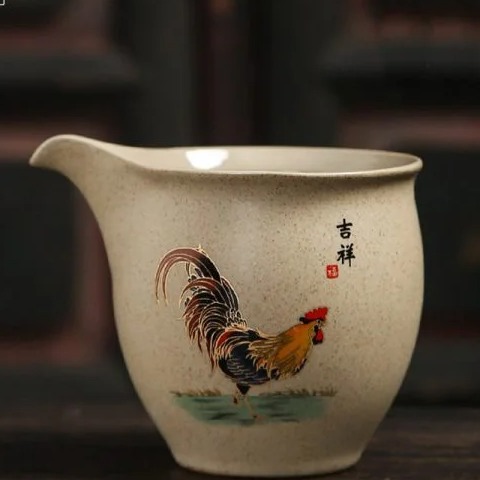 Bộ Trà Gốm Mộc Vẽ Thần Kê