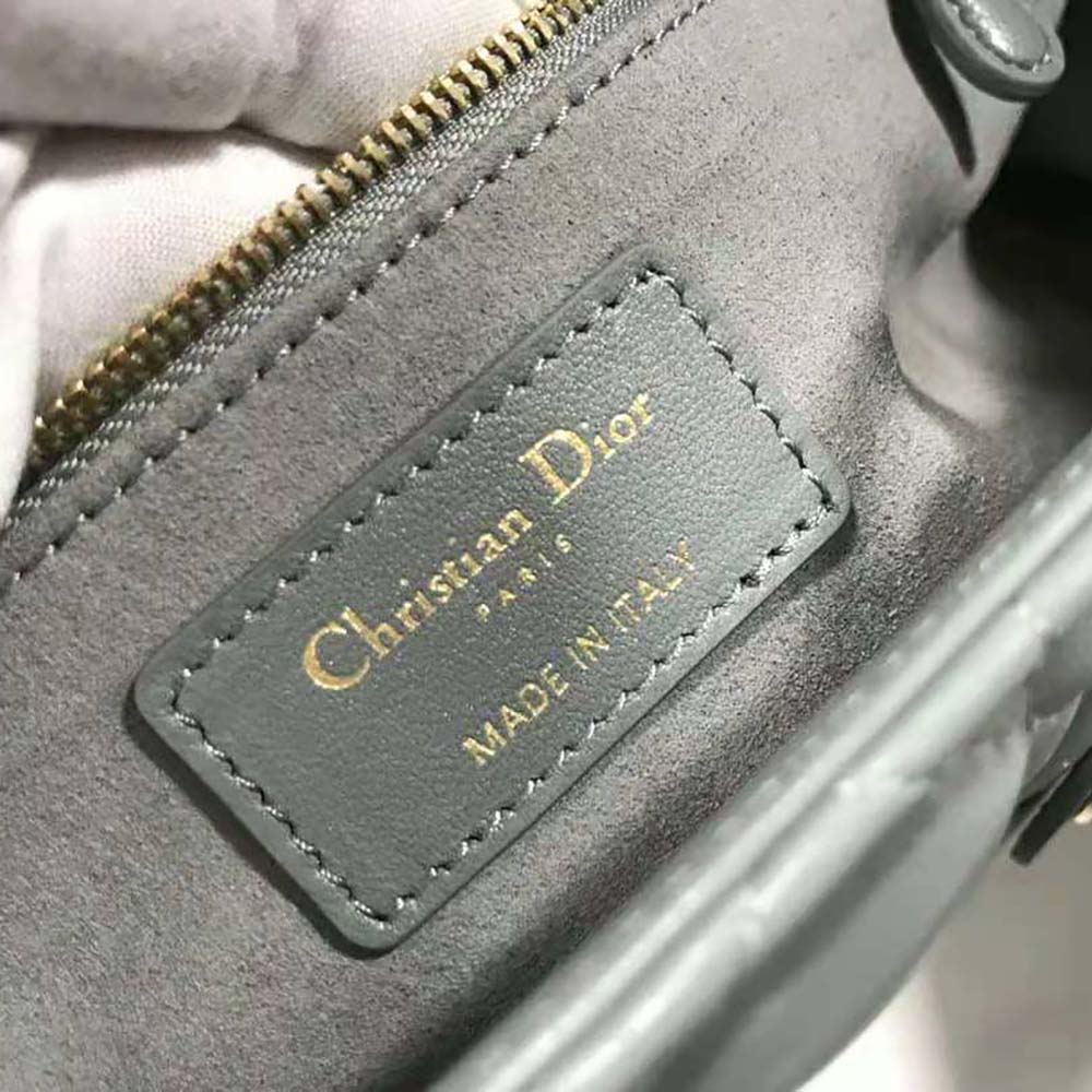 TÚI Dior Women Large Lady Dior Bag Gray Cannage Lambskin