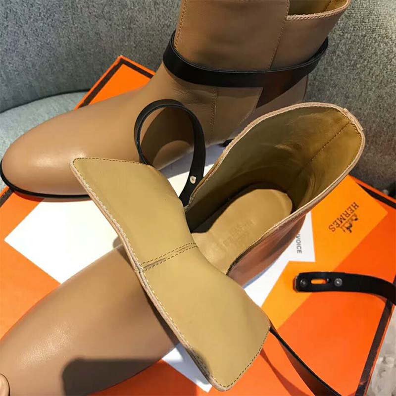 GIÀY Hermes Women Shoes Neo Ankle Boot-Brown SS2022