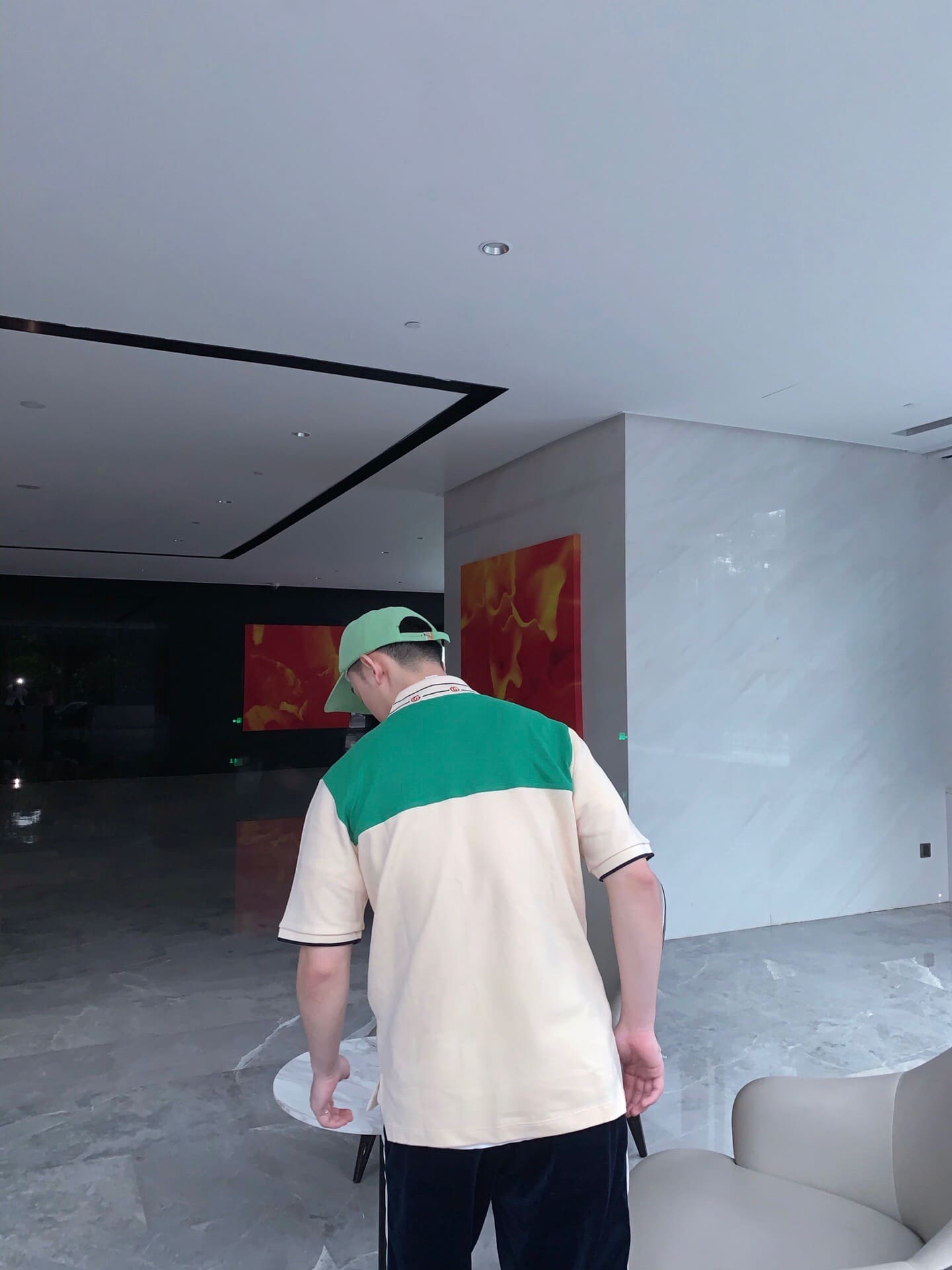 ÁO GUCCI GG POLO SHIRT MÀU XANH TRẮNG UNISEX