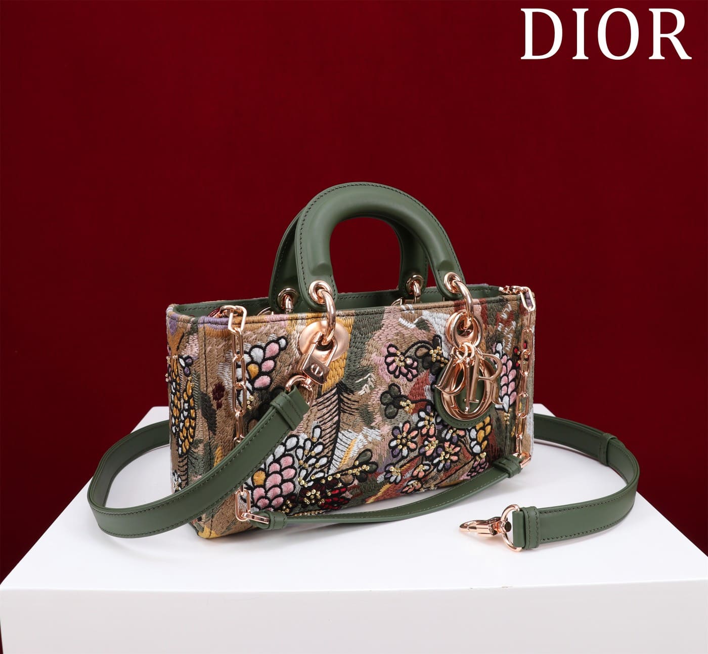 TÚI CHRISTIAN DIOR Lady-Joy embroidery flower colorful