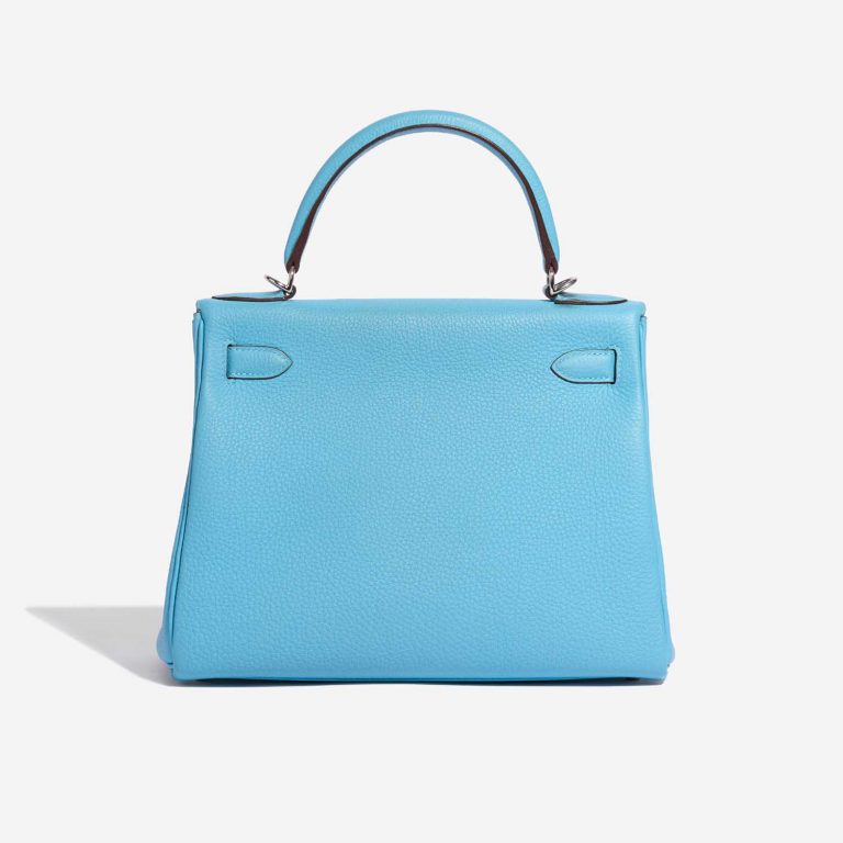 TÚI Hermès Kelly 28 Togo Blue du Nord Gris Perle Silver Buckle khóa trắng