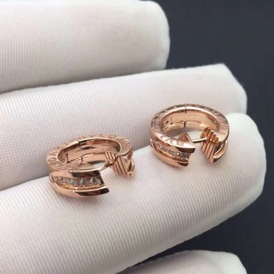 BÔNG TAI BVLGARI HOOP DIAMOND AND ROSE GOLD 18K