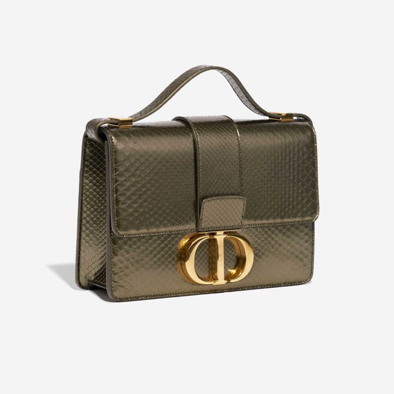 TÚI Dior 30 Montaigne Medium Python Green Metallic DA TRĂN