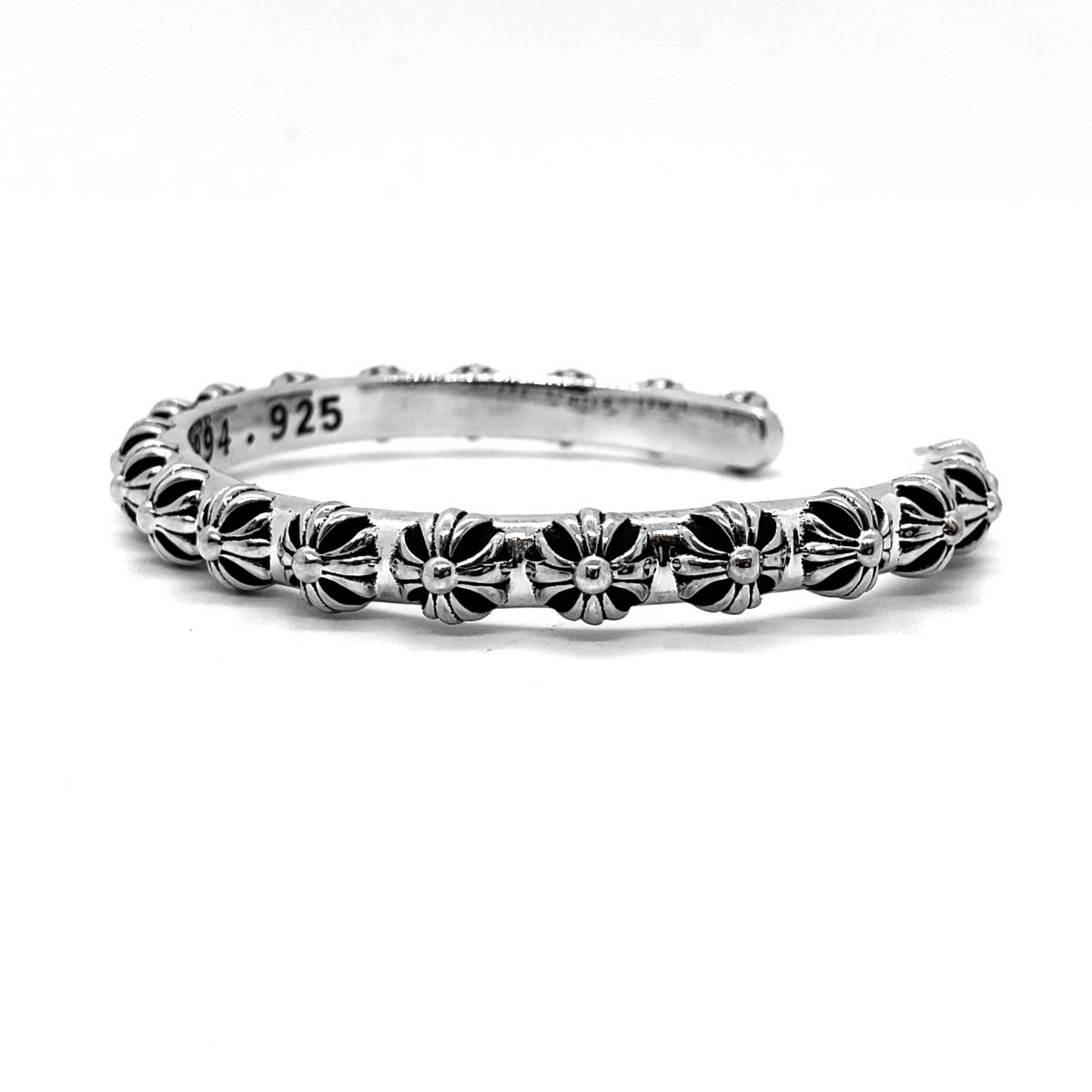 Vòng tay bạc Italia 925 CHROME HEART FLOWER