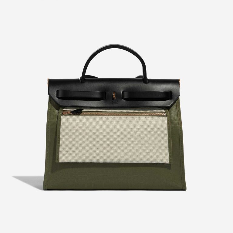 TÚI Hermès Herbag 31 Toile  Vache Hunter Lichen Ecru Black