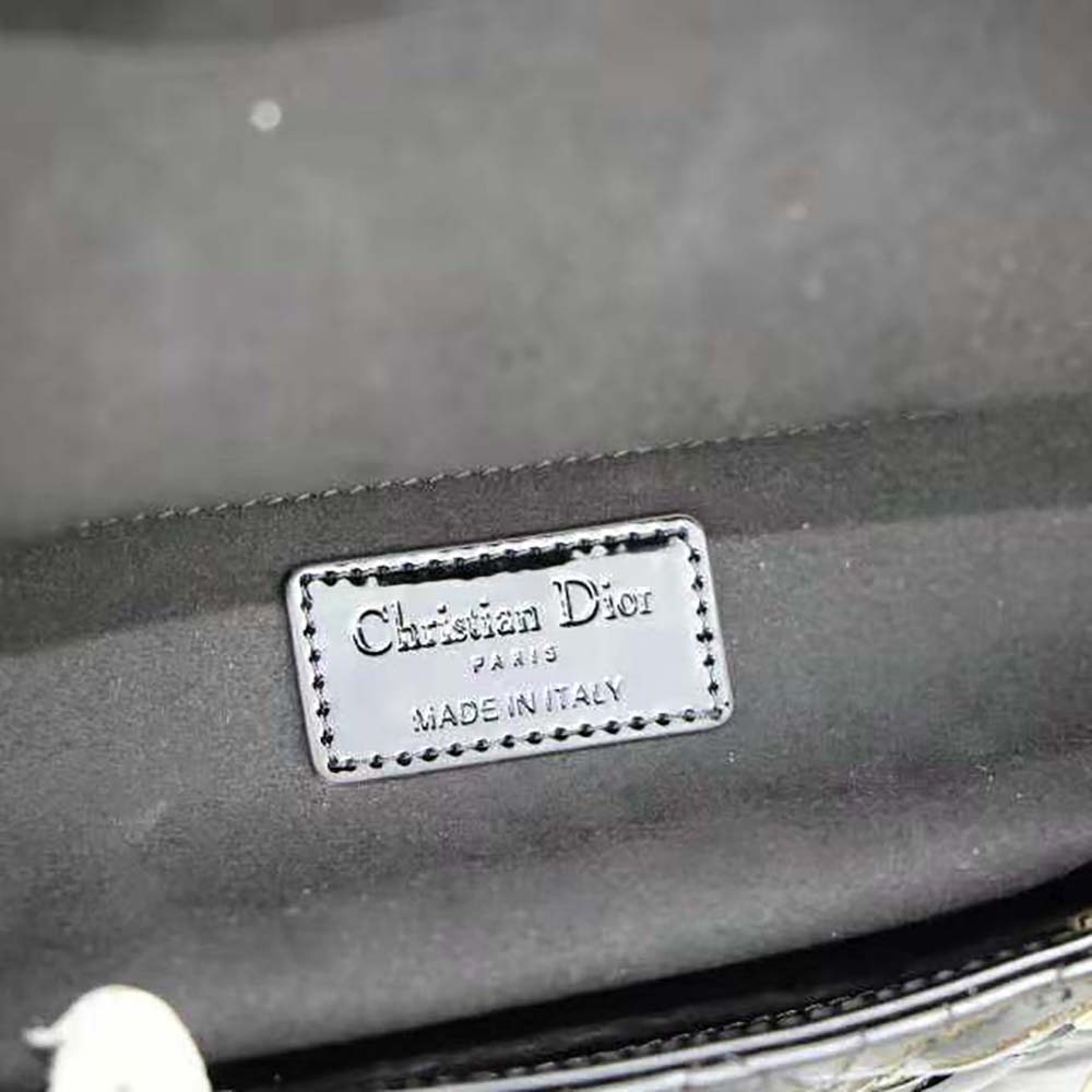 TÚI Dior Women Large Lady Dior Bag Black Patent Cannage Calfskin