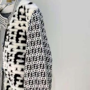 ÁO Fendi Women Jacket White Mink Cardigan