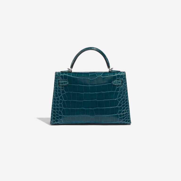 TÚI Hermès Kelly Mini Alligator Vert Bosphore Silver Buckle khóa trắng
