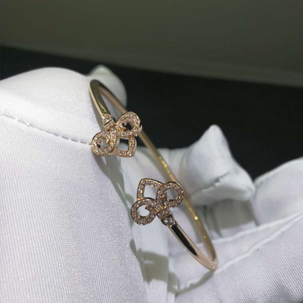 Vòng tay Tiffany & Co  Fleur de Lis Wire kim cương vàng hồng 18K