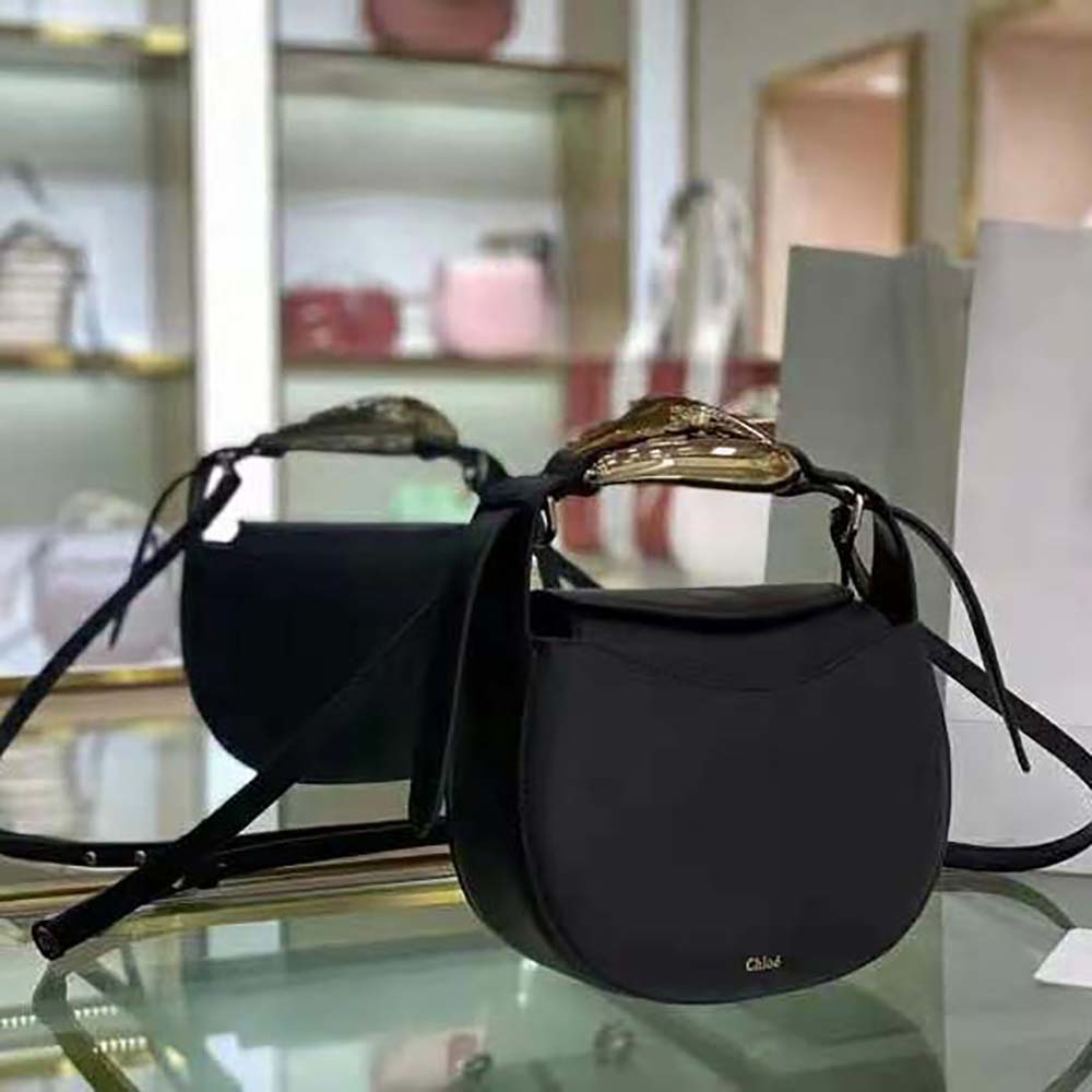 TÚI Chloe Women Kiss Small Purse in Small Grain Calfskin-Blacke