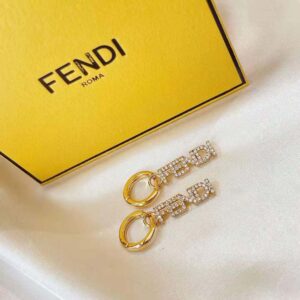 Bông tai Fendi Women Signature Gold-Colored Earrings Finish Gold
