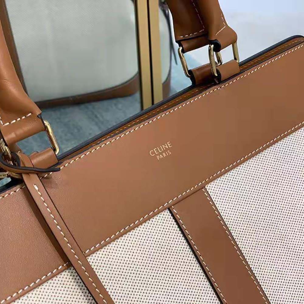 TÚI Celine Women Medium Cabas DE France Bag in Textile and Calfskin