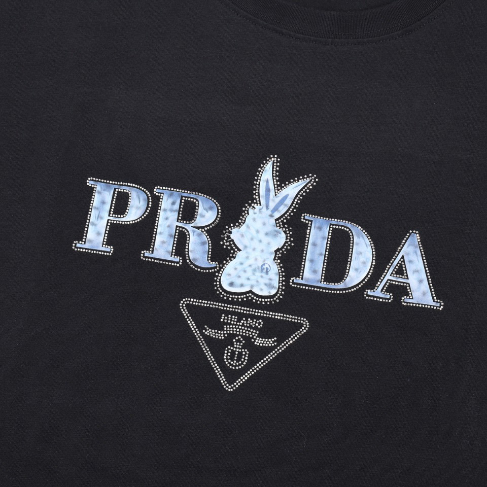 ÁO PRADA print cotton jersey T-shirt