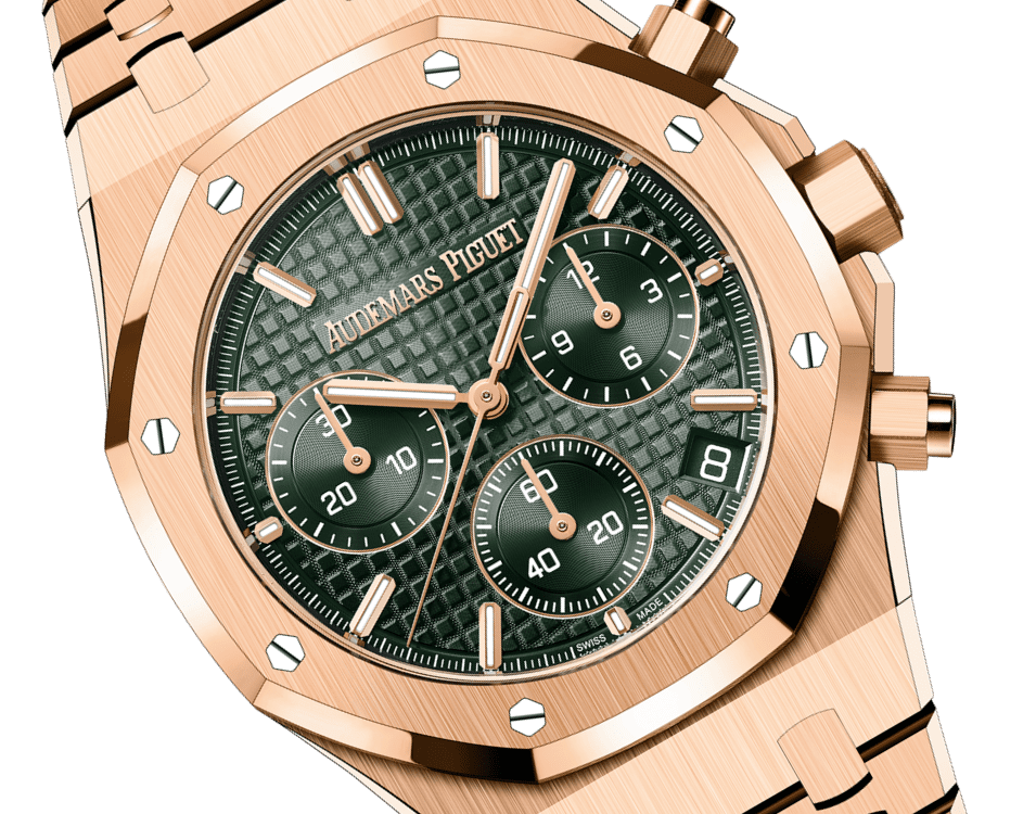 Đồng hồ Audemars Piguet Royal Oak Chronograph Gold mặt số màu xanh olive
