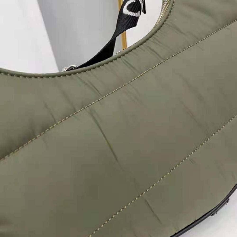 TÚI Celine Women Medium Ava Bag with Celine Strap in Quilted Nylon-Green