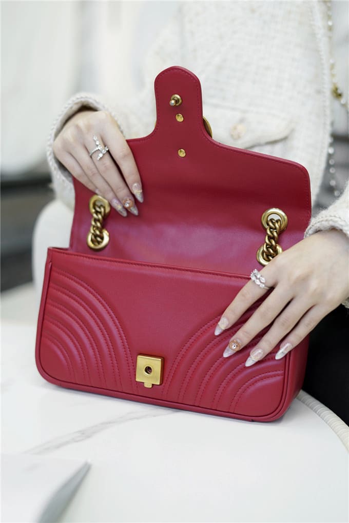 TÚI Gucci Marmont small matelasse shoulder bag red ferrari Top Quality