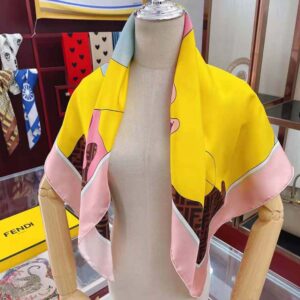 KHĂN Fendi Women Show Foulard Multicolor Silk Foulard-Yellow
