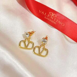 Bông tai Valentino Women Vlogo Signature Metal and Rhinestone Earrings