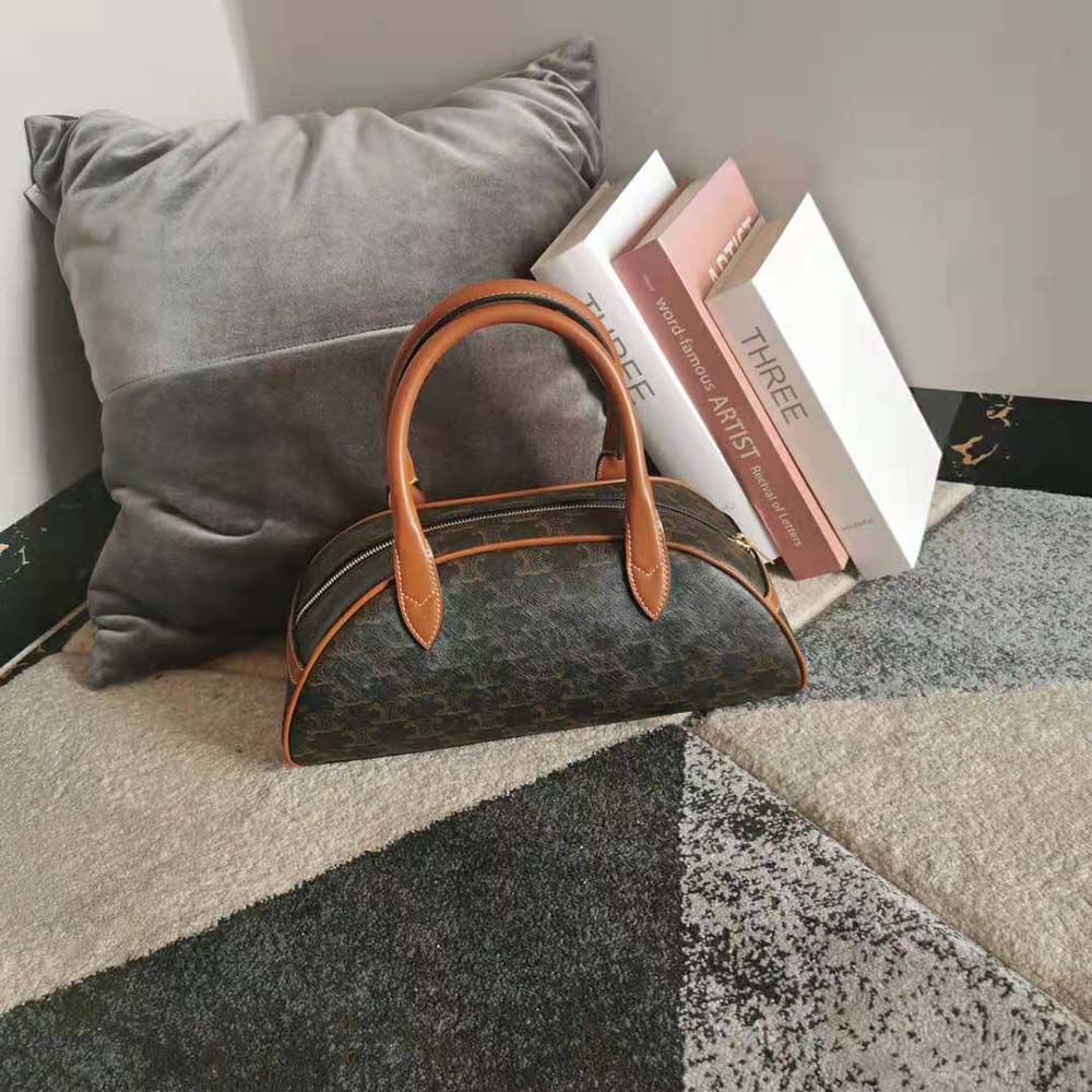 TÚI Celine Women Medium Teckel in Triomphe Canvas and Calfskin