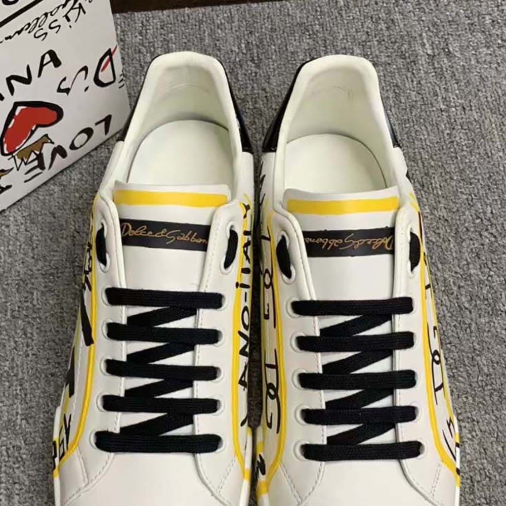 GIÀY DOLCE & GABBANA Unisex Limited Edition Portofino Sneakers-Yellow TOP QUALITY SHOES AAA