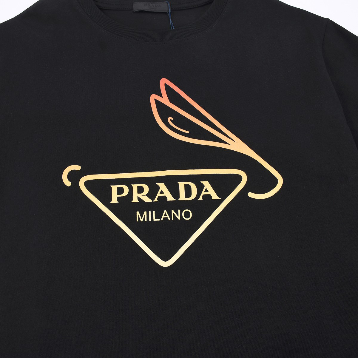 ÁO PRADA MILANO print cotton jersey T-shirt