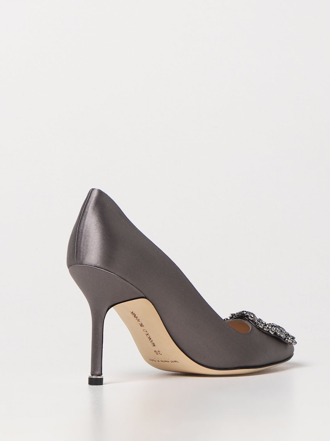 GIÀY MANOLO BLAHNIK Grey satin pumps shoes