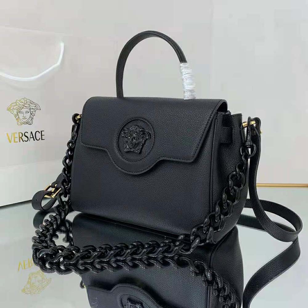 TÚI Versace Women La Medusa Medium Handbag Crafted From Premium leather-Black