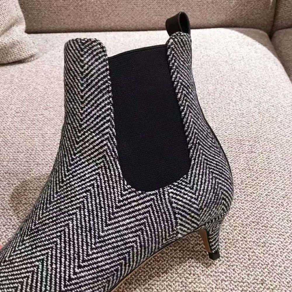 Giày Valentino Women Vlogo Signature Chevron Fabric Ankle Boot 40 mm