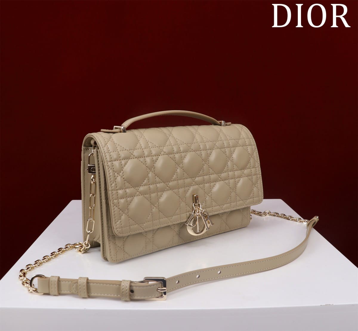 TÚI CHRISTIAN DIOR Mini Miss Dior Bag Cream Cannage Lambskin