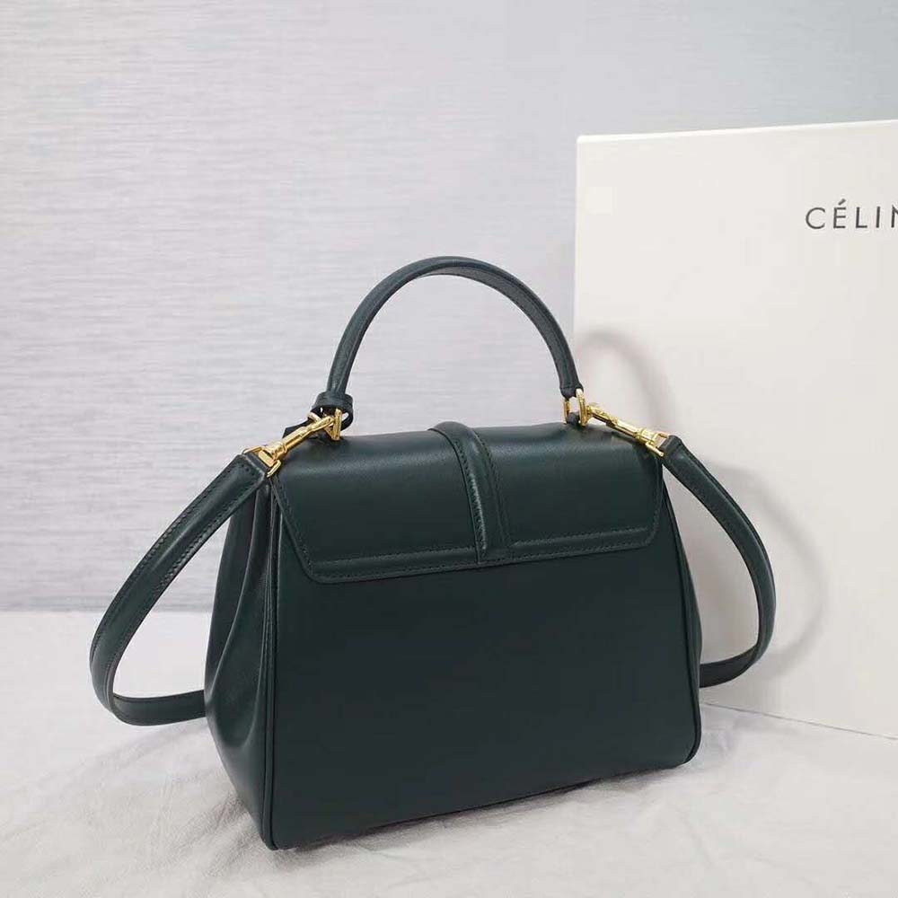 TÚI Celine Women Small 16 Bag in Satinated Calfskin-Black
