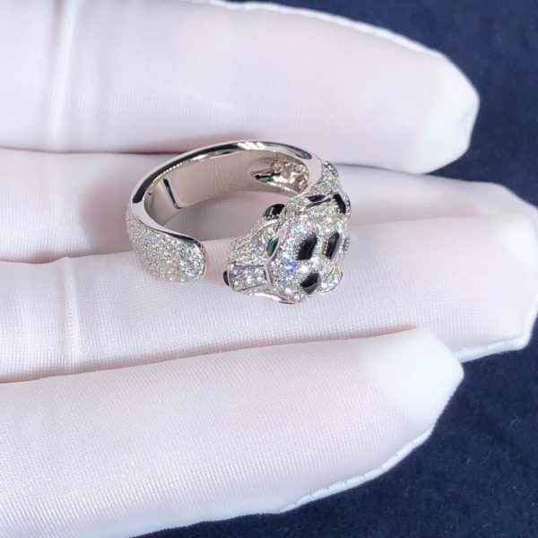 Nhẫn Cartier Panthère de Cartier Kim cương Ngọc lục bảo Mã não vàng trắng 18K