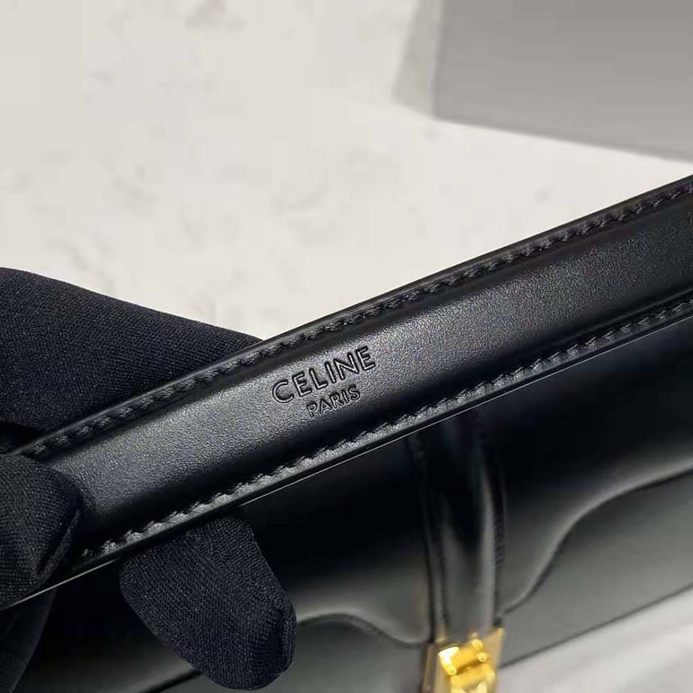 TÚI Celine Women Chain Bag 16 in Satinated Calfskin-Black