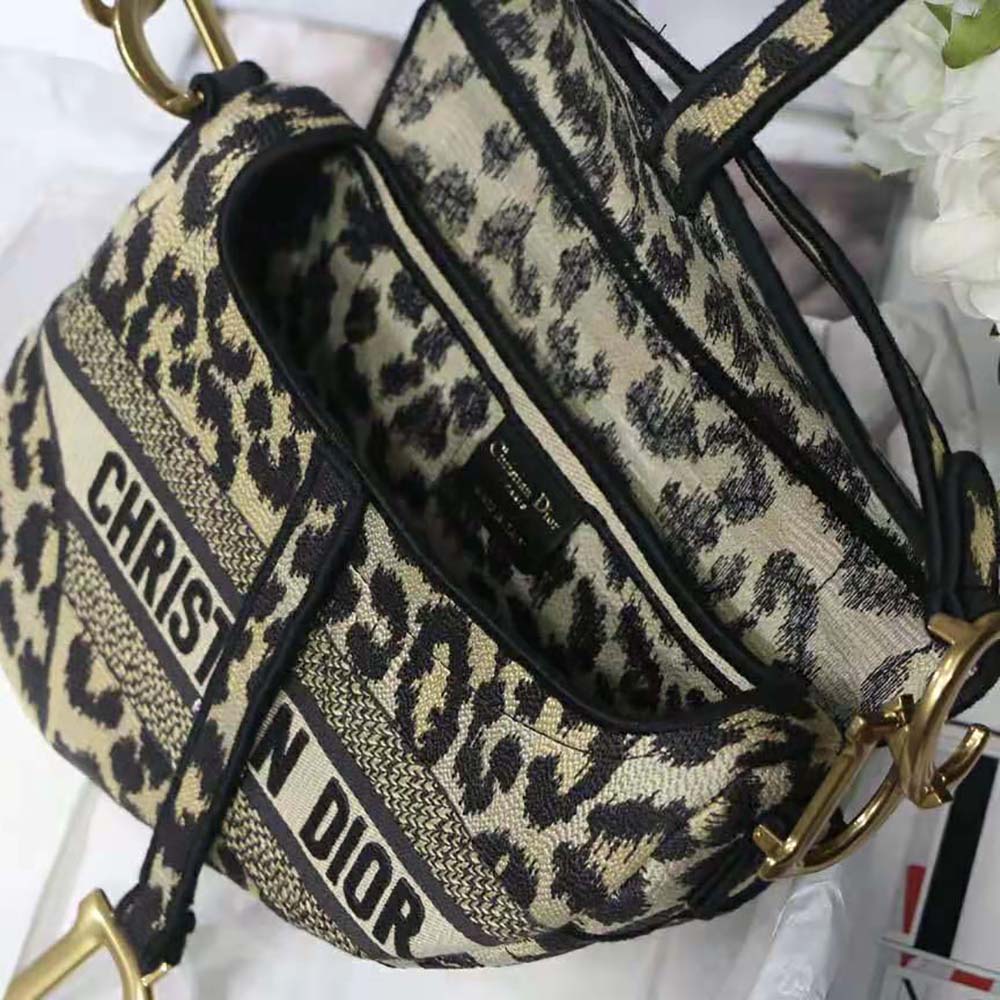 TÚI Dior Saddle Bag Beige Multicolor Mizza Embroidery