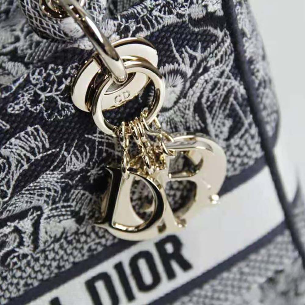 TÚI Dior Women Medium Lady D-lite Bag Blue Toile de Jouy Reverse Embroidery