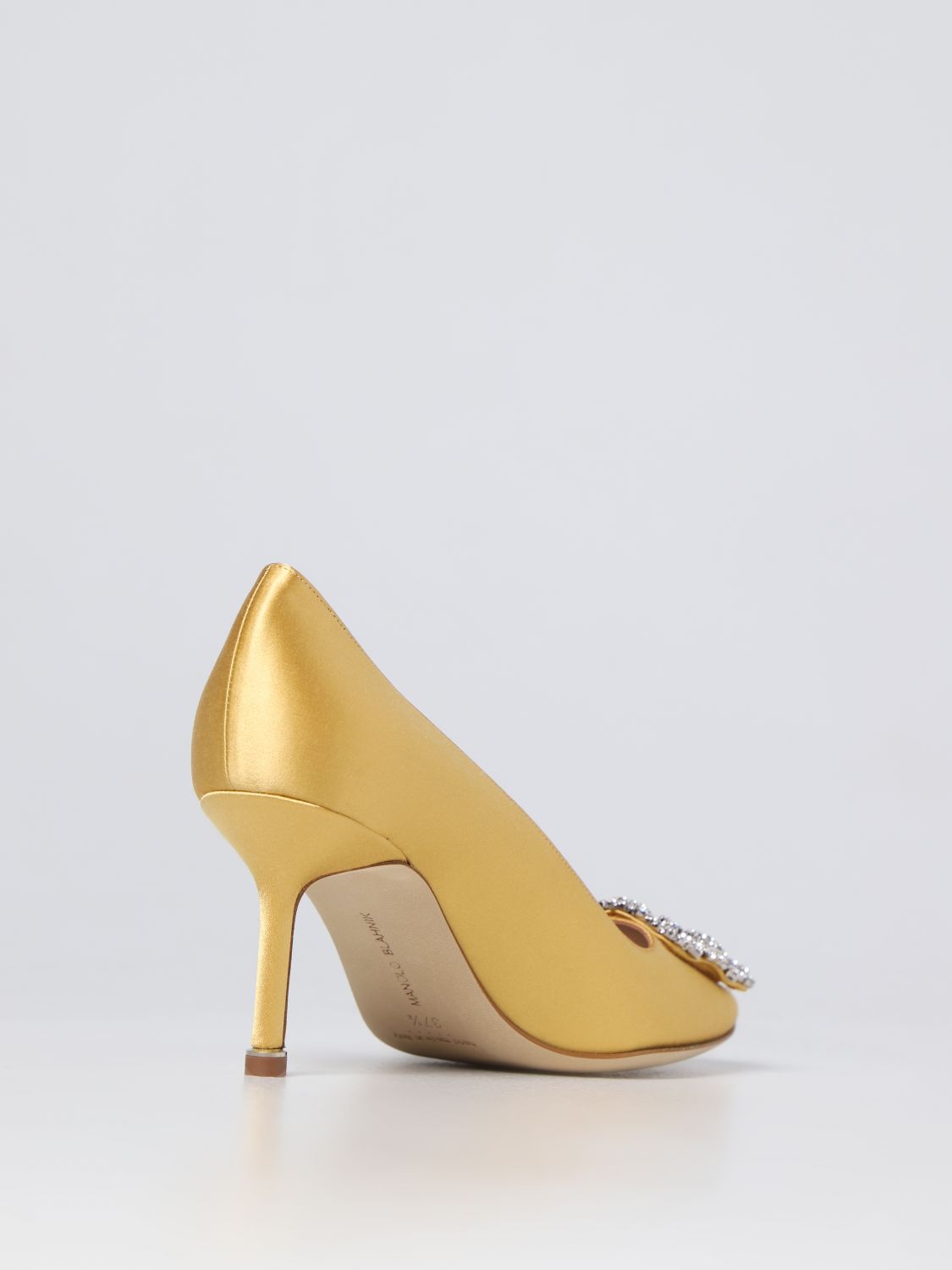 GIÀY MANOLO BLAHNIK Yellow satin pumps shoes