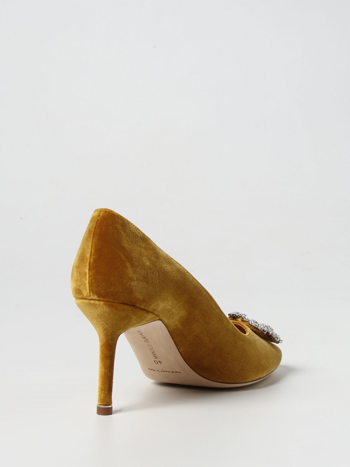 GIÀY MANOLO BLAHNIK Yellow suede high heel shoes